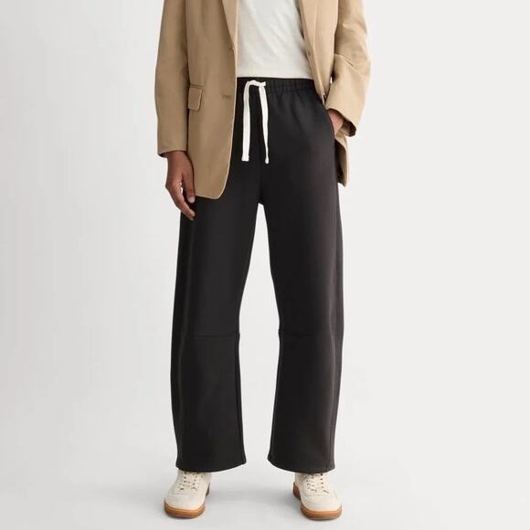 Everlane Pants - Everlane The Luxe Fleece Barrel Laid Back Sweatpant Black Size XXS NWT